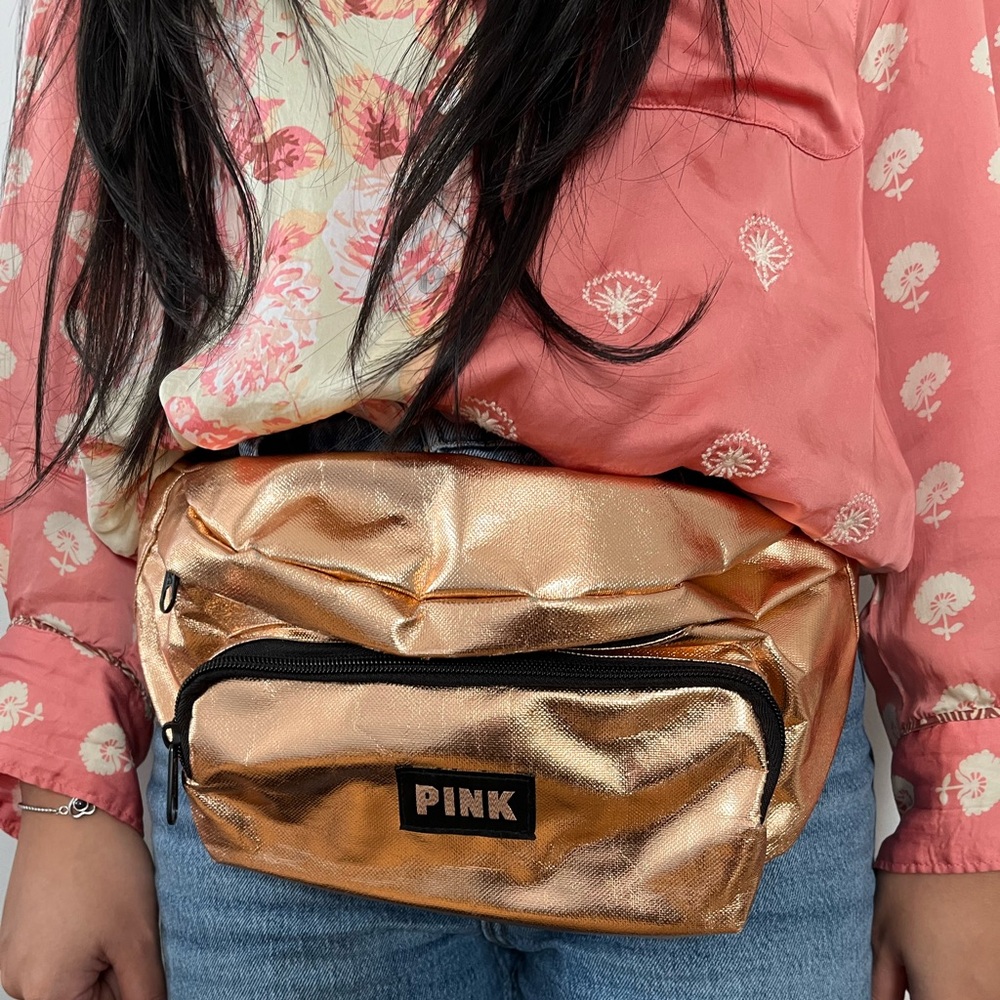 VS PINK Rose Gold Fanny Pack Belt Bag